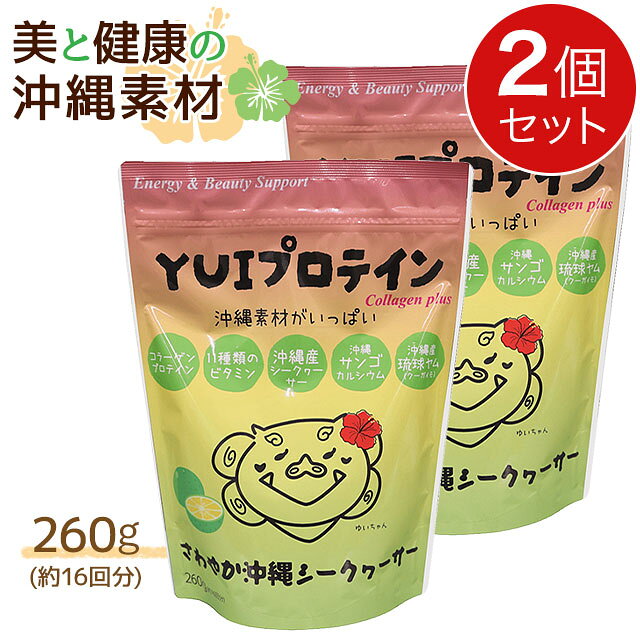金秀バイオ YUIプロテイン さわやか沖縄シークヮーサー味 (260g)【2個セット】シークワーサー味 国産 ビタミン 沖縄産琉球ヤム【全国送料無料 (レターパック発送)】【代引き不可】ably