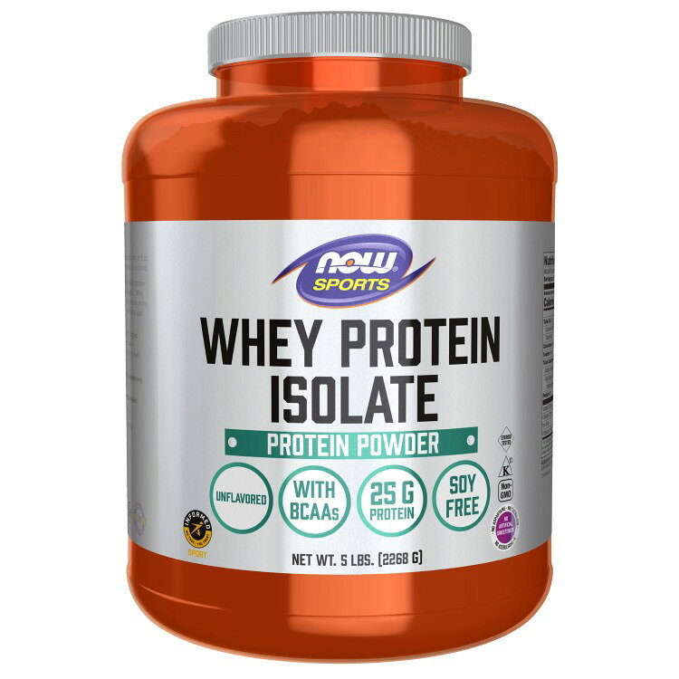 ナウフーズ ホエイプロテイン アイソレート パウダー アンフレーバー 2268g (5LB) NOW Foods WHEY PROTEIN ISOLATE PURE アミノ酸 BCAA トレーニング タンパク質 ナウスポーツ nowsports