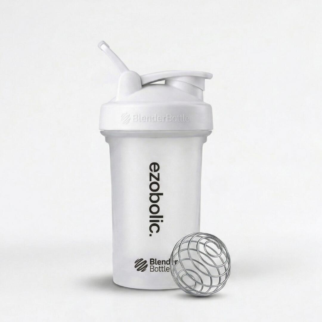 ezobolic Blender Bottle(20oz) ブレンダーボトル シェイカー 600ml ホワイト プロテインシェイカー 小容量