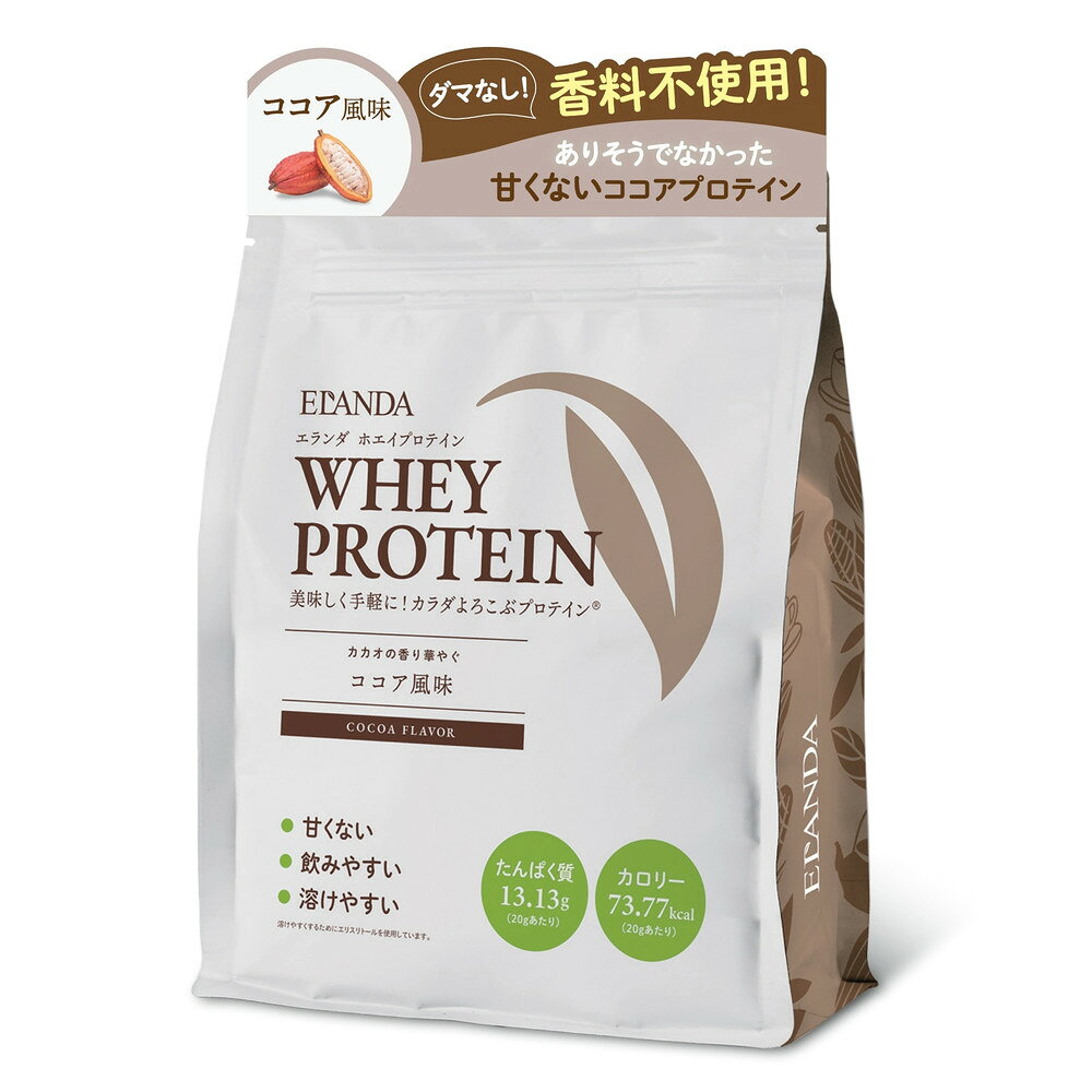 【ふるさと納税】【3営業日以内発送】ELANDA エランダ 甘くない ホエイ プロテイン ココア風味 320g【2袋セット】 ｜ 食品 健康食品 防災 非常食 備蓄 災害対策 加工食品 人気 おすすめ | 食品 健康食品 加工食品 人気 おすすめ 送料無料