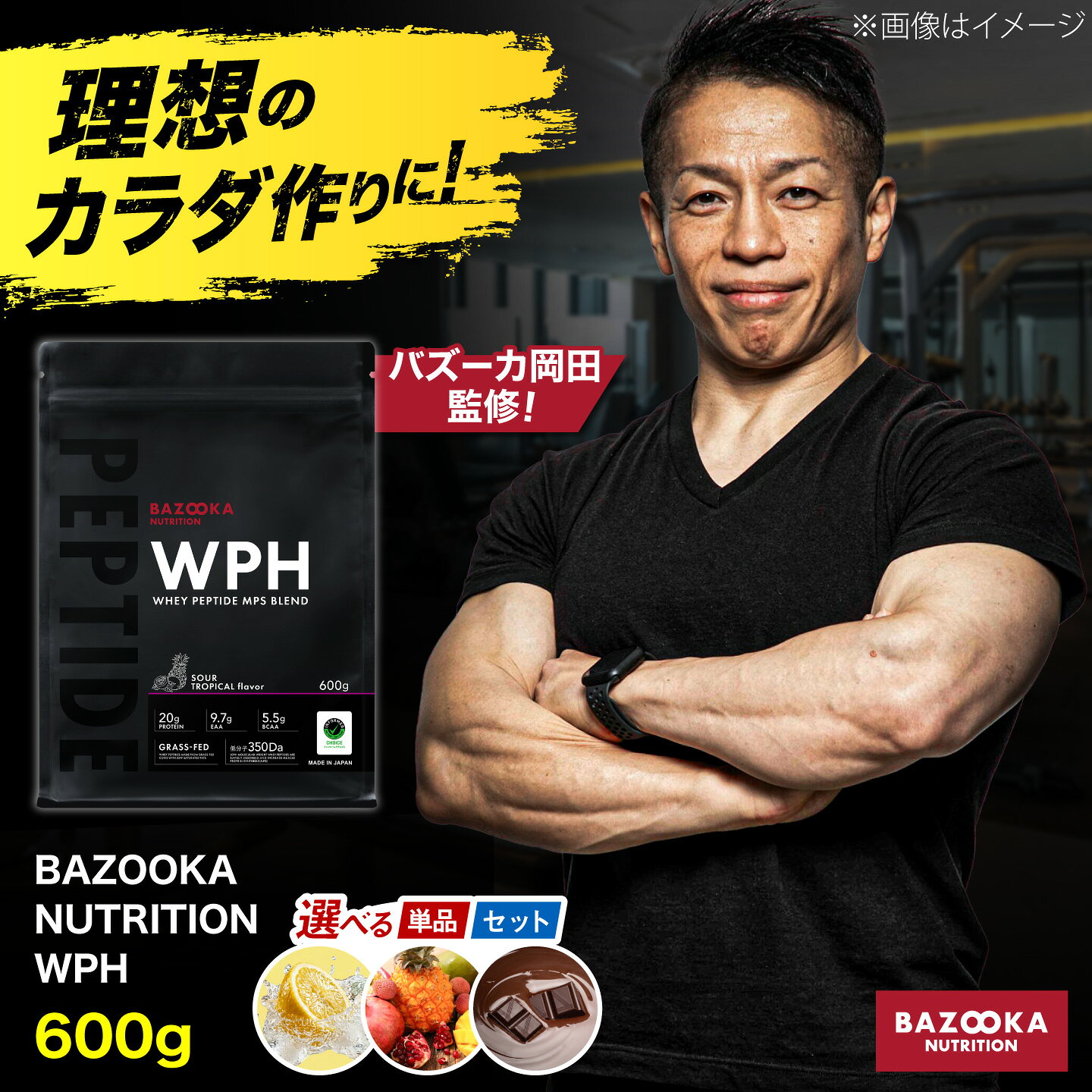 【ふるさと納税】プロテイン BAZOOKA NUTRITION WPH ホエイペプチド 600g 選べるフレーバー 1個 3個セット 3種セット サワートロピカル サワーレモン ビターチョコレート バズーカ岡田監修 アルプロン 筋トレ 大容量 島根県雲南市/株式会社アルプロン[AIEN001]