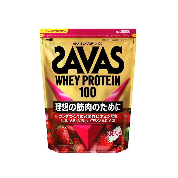 【1等100％ポイントバック！ ※要エントリー】ザバス ホエイプロテイン ストロベリー味 2200g - SAVAS Whey Protein Strawberry 2200g