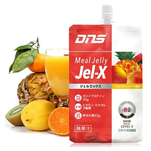 【スーパーセール限定店内最大20倍(6/4 20:00〜)】 DNS プロテイン プロテインゼリー ジェルエックスJel-X トロピカルフルーツ風味 285g×6個入り 【地域限定送料無料】