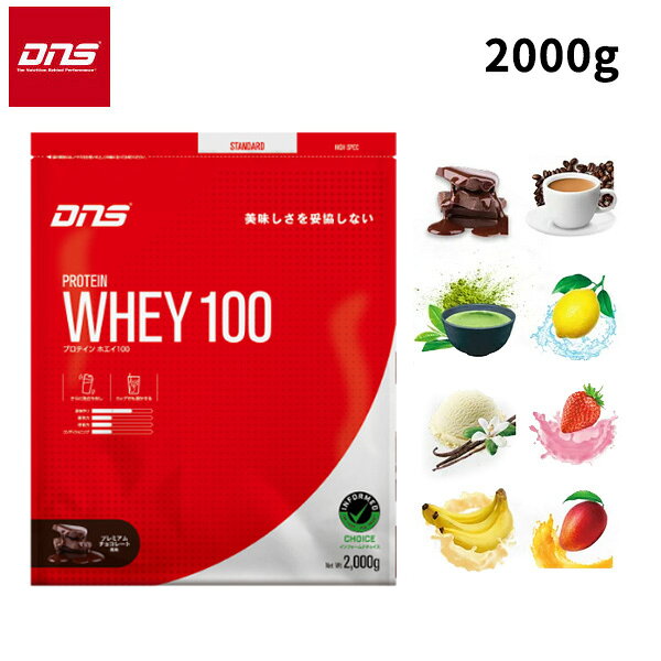 (取寄)DNS ディーエヌエス ザ プロテイン(THE PROTEIN) ホエイ100 2000g(チョコレート/いちご/カフェオレ/抹茶/バナナ/バニラ/マンゴー/レモン)