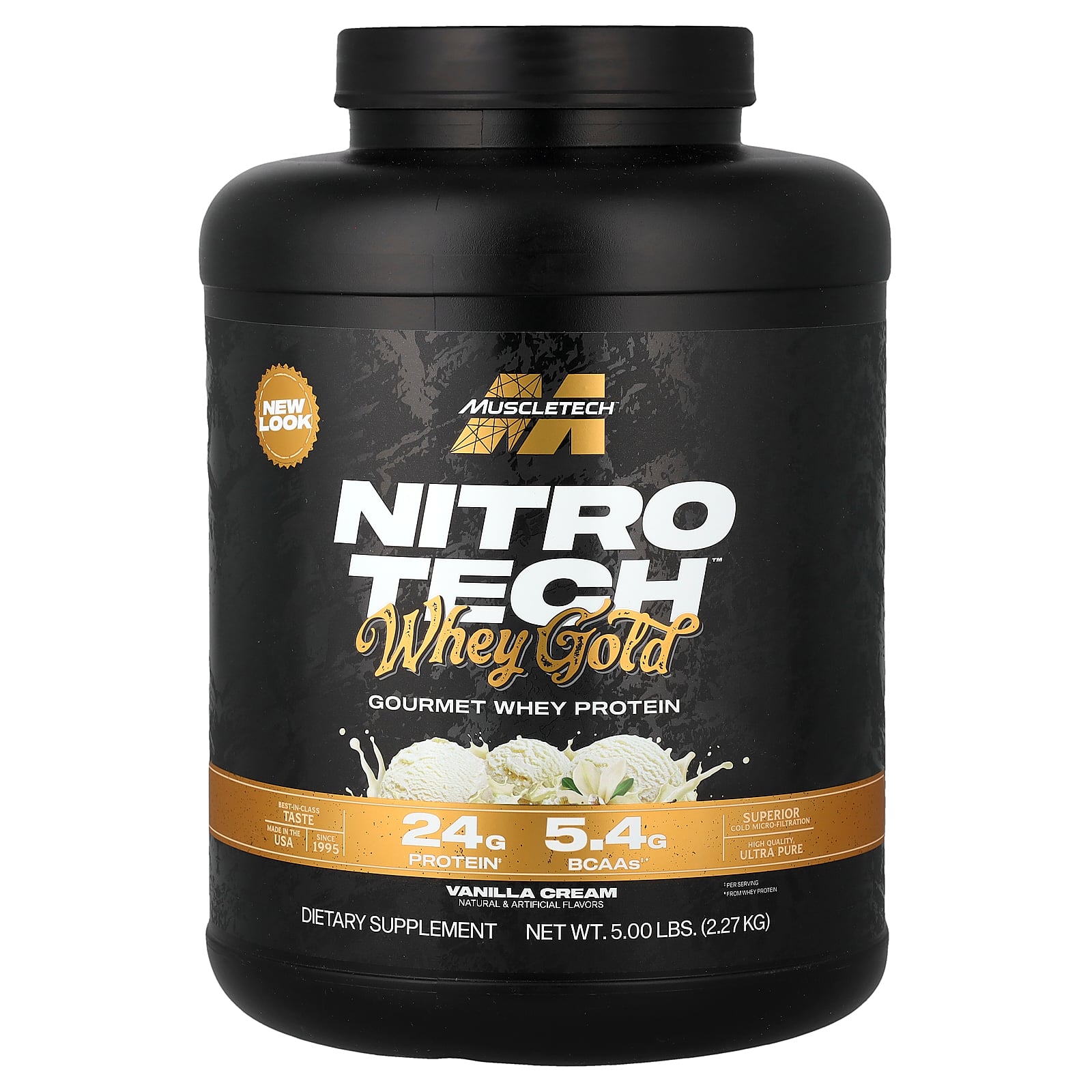 【15%OFFクーポン★6/20 20:00~6/26 01:59】Muscletech ニトロテック 100%ホエイゴールド 【 iHerb アイハーブ 公式 】 マッスルテック Nitro Tech ホエイ プロテイン パウダー ホエイタンパク質 粉末 フレンチバニラクリーム 2.27kg （約77回分）