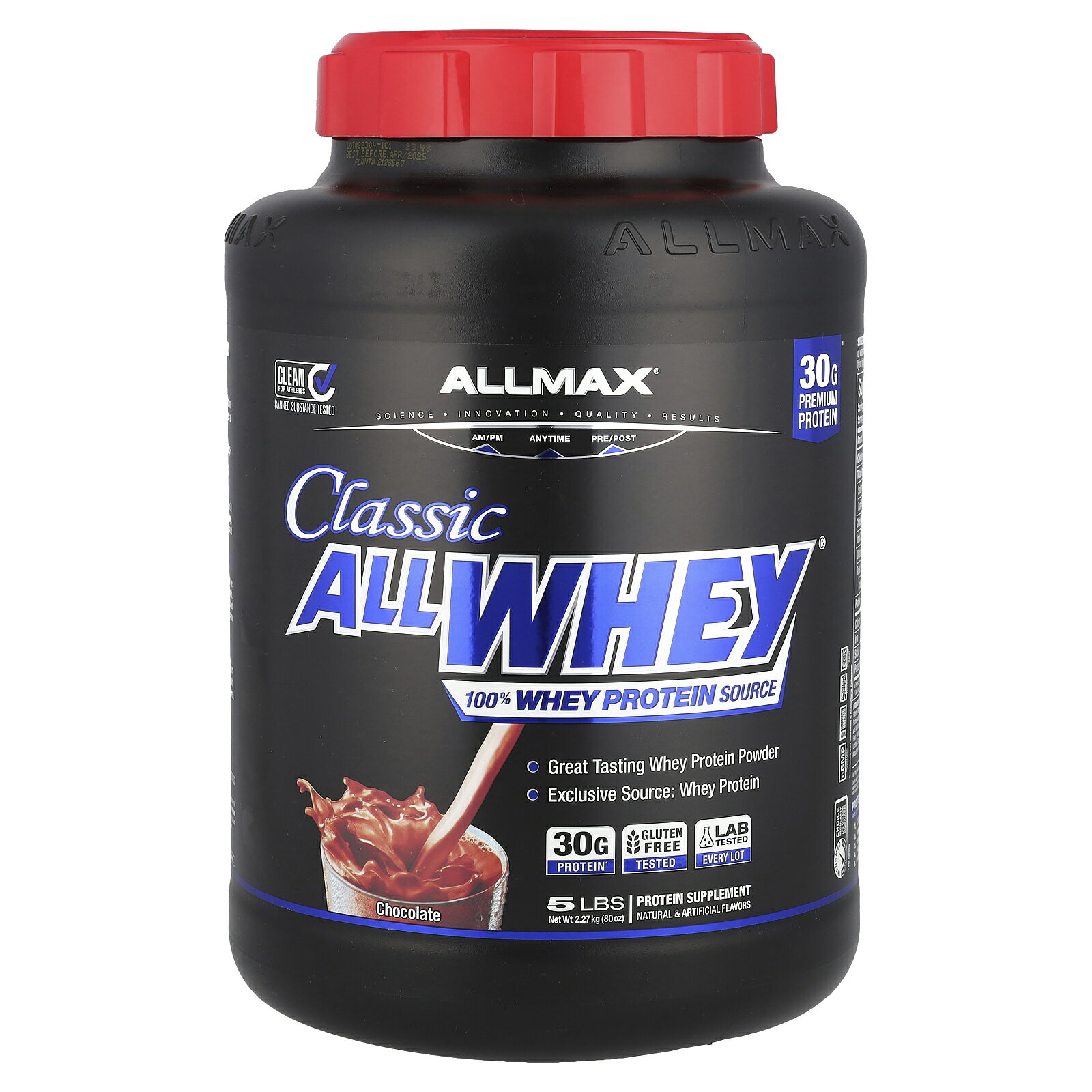 【15%OFFクーポン★6/20 20:00~6/26 01:59】ALLMAX クラシック オールホエイ 【 iHerb アイハーブ 公式 】 オールマックス 100% ホエイ プロテイン タンパク質 アイソレート コンセントレート AllWhey パウダー 粉末 チョコレート 2.27kg