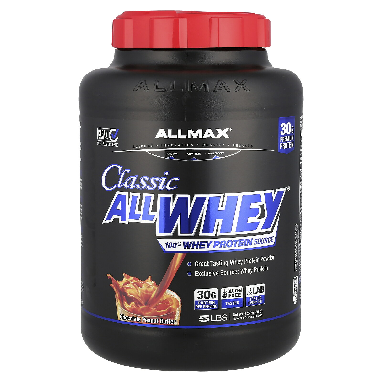 【15%OFFクーポン★6/20 20:00~6/26 01:59】ALLMAX クラシック オールホエイ 【 iHerb アイハーブ 公式 】 オールマックス 100% ホエイ プロテイン タンパク質 アイソレート コンセントレート AllWhey パウダー 粉末 チョコレート ピーナッツバター 2.27kg