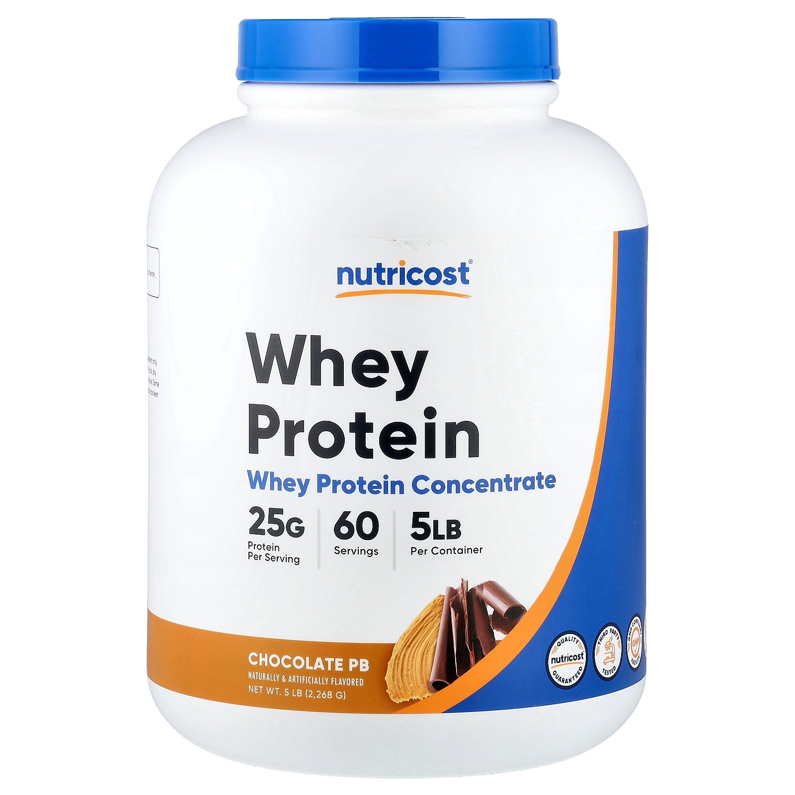 Nutricost ホエイプロテイン コンセントレート 【 iHerb アイハーブ 公式 】 ニュートリコスト ホエイ プロテイン タンパク質 たんぱく質 濃縮物 パウダー 粉末 チョコレート ピーナッツバター味 2,268g