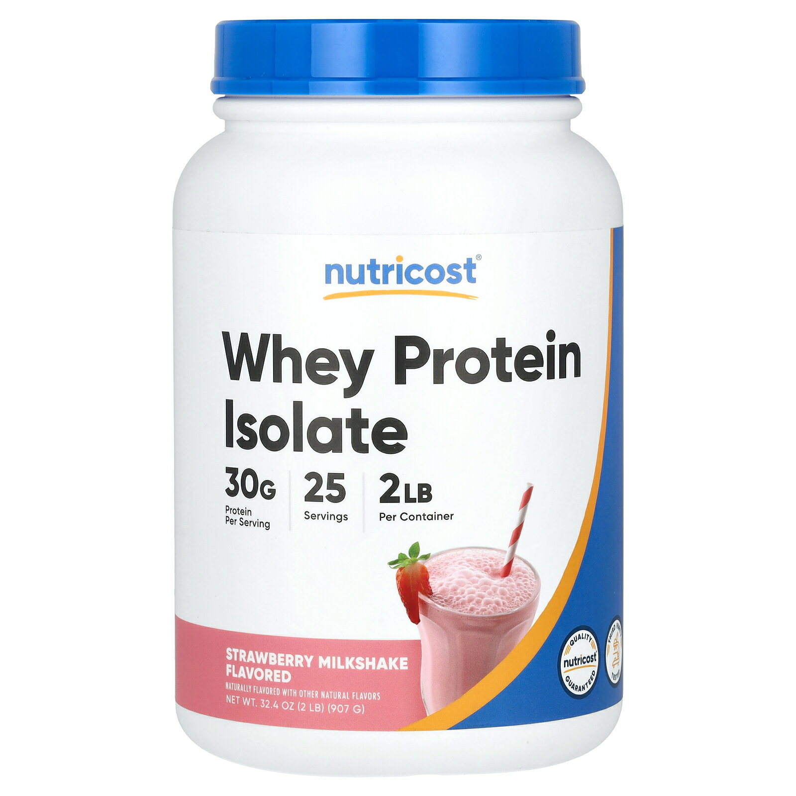 Nutricost ホエイプロテイン アイソレート 【 iHerb アイハーブ 公式 】 ニュートリコスト ホエイ プロテイン タンパク質 たんぱく質 パウダー 粉末 ストロベリーミルクシェイク味 907g