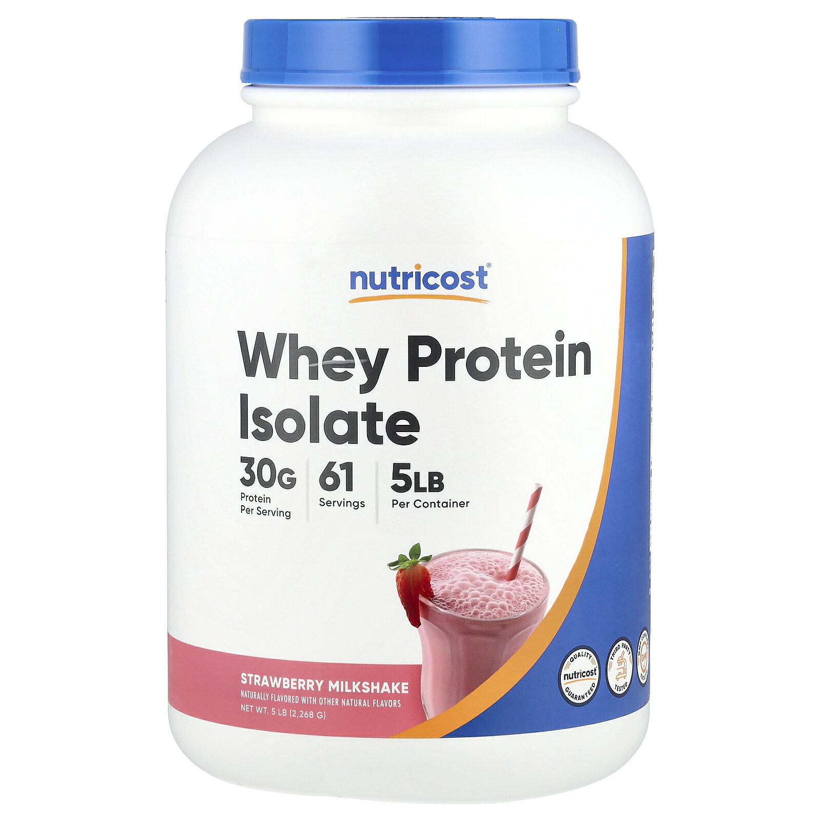 Nutricost ホエイプロテイン アイソレート 【 iHerb アイハーブ 公式 】 ニュートリコスト ホエイ プロテイン タンパク質 たんぱく質 パウダー 粉末 ストロベリーミルクシェイク味 2,268g