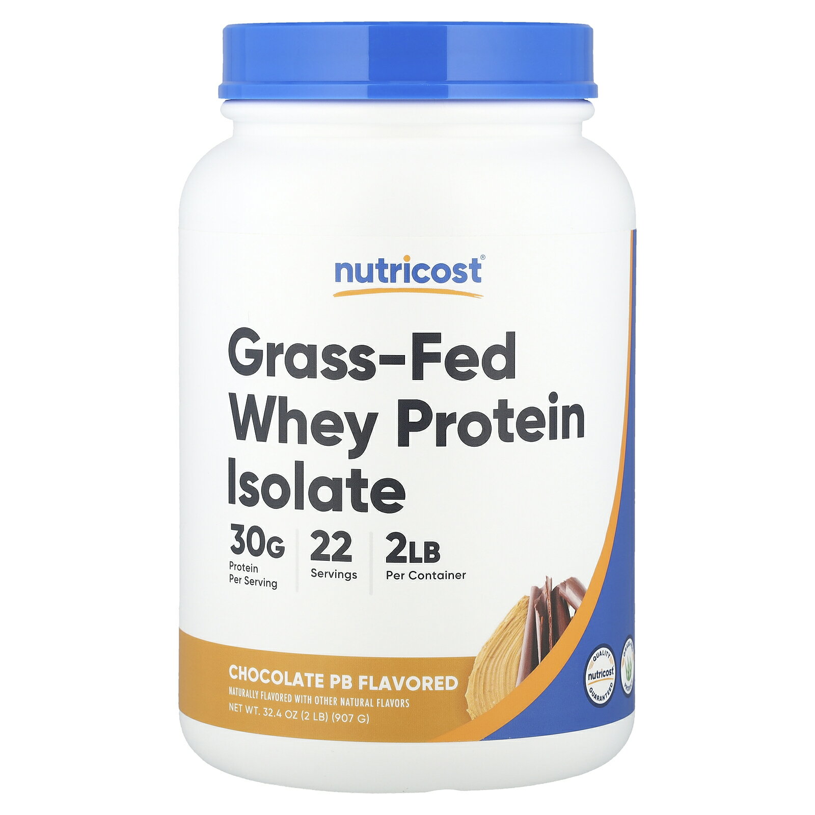 Nutricost グラスフェッド ホエイプロテイン アイソレート 【 iHerb アイハーブ 公式 】 ニュートリコスト ホエイ プロテイン タンパク質 たんぱく質 牧草飼育 パウダー 粉末 チョコレート ピーナッツバター味 907g
