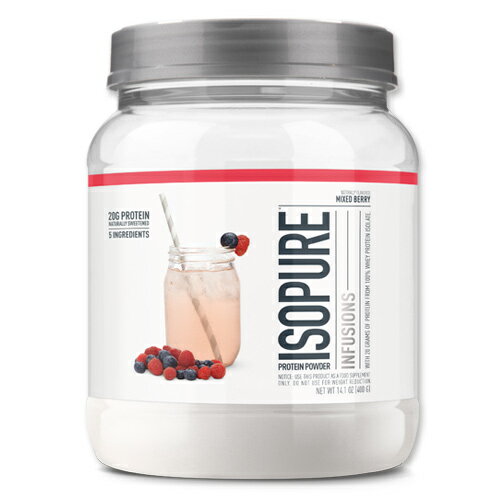 アイソピュア プロテイン 400g ミックスベリーアイソレート Isopure Infusions BCAA 砂糖不使用 グルテンフリー 女性 ダイエット ホエイ 筋トレ スポーツ タンパク質【お取り寄せ商品】【合わせて買いたい】