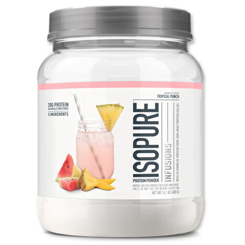 アイソピュア アイソレート プロテイン 400g トロピカルパンチ Isopure Infusions BCAA 脂質0 砂糖不使用 グルテンフリー ダイエット ホエイ 筋トレ スポーツ タンパク質【お取り寄せ商品】【合わせて買いたい】