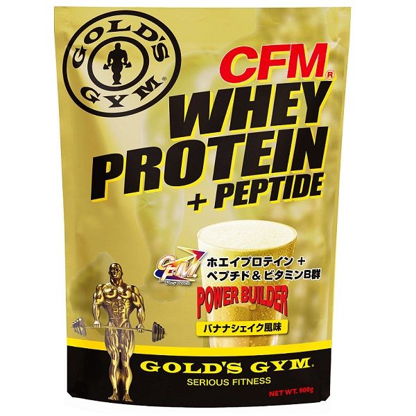 ゴールドジム (GOLD'S GYM) CFMホエイプロテイン+ホエイペプチド&amp;ビタミンB バナナシェイク風味2kg サプリメント プロテイン F3720
