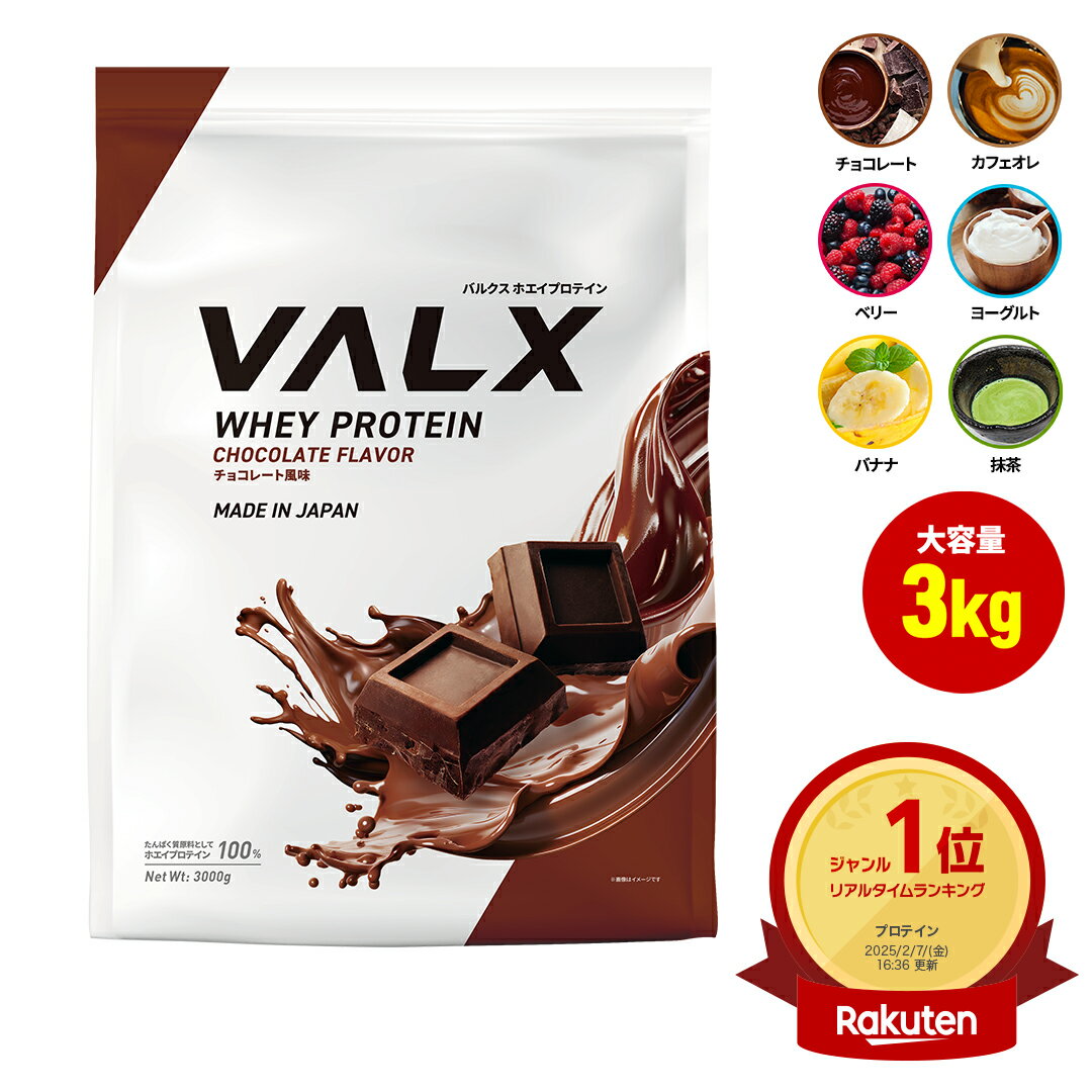 [LINE登録で1,000円OFF] 【VALX ホエイプロテイン】3kg 大容量 6種類の味から選べる 国内生産 WPC 山本義徳 筋トレ ダイエット 女性 美容 送料無料