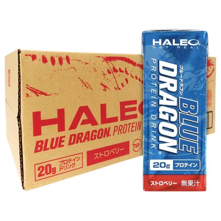 HALEO プロテインドリンク ストロベリーミルク風味 200ml x 24本 HALEO BLUE DRAGON Protein Drink Strawberry 200ml x 24 packs まとめ買い 筋トレ トレーニング 栄養補給 運動後 リカバリー 常温保存 携帯 手軽 コンビニ代替 フィットネス ダイエット